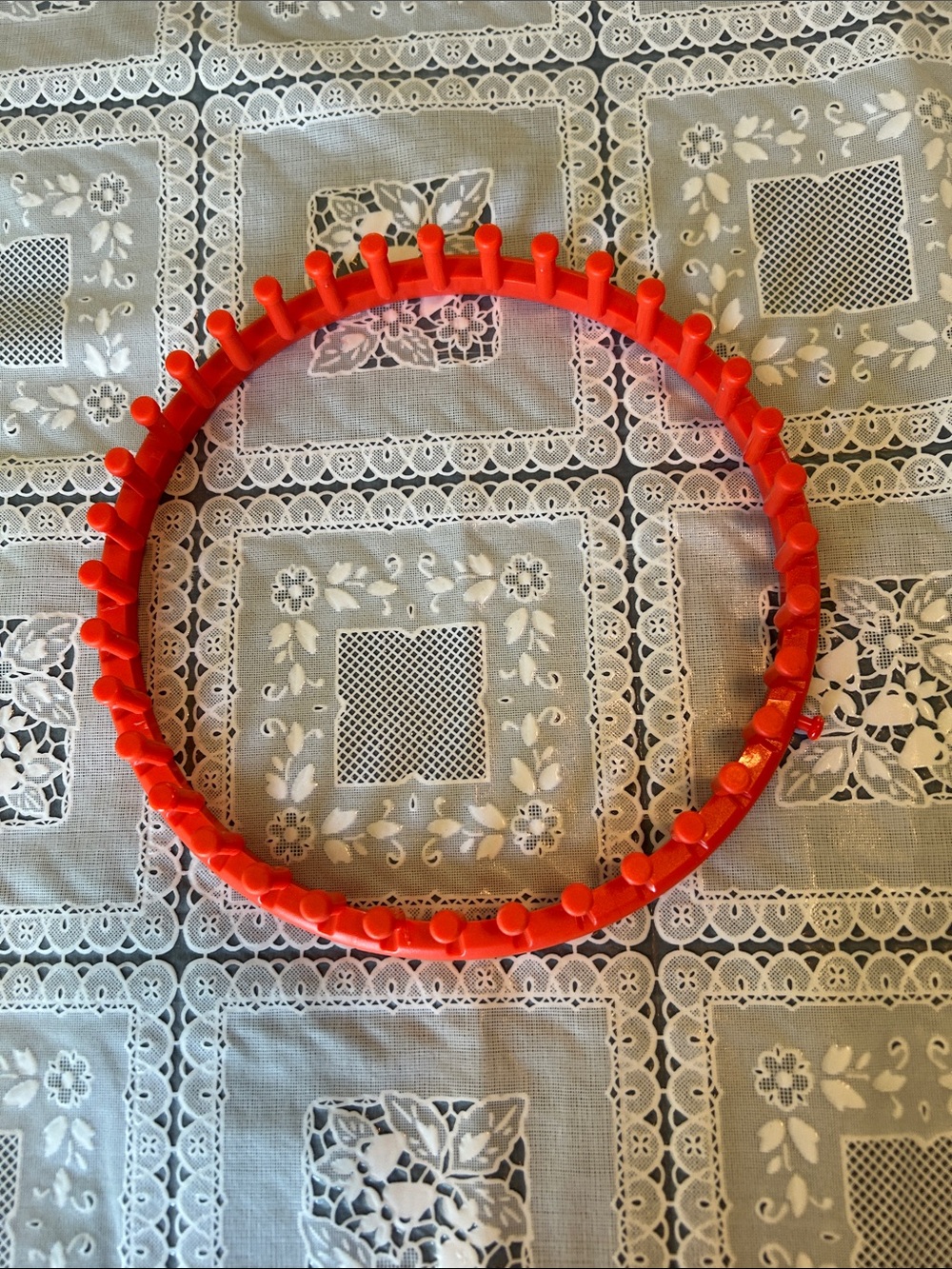 Orange Kids Loom Ring Knitting Toy - Brand Unknown